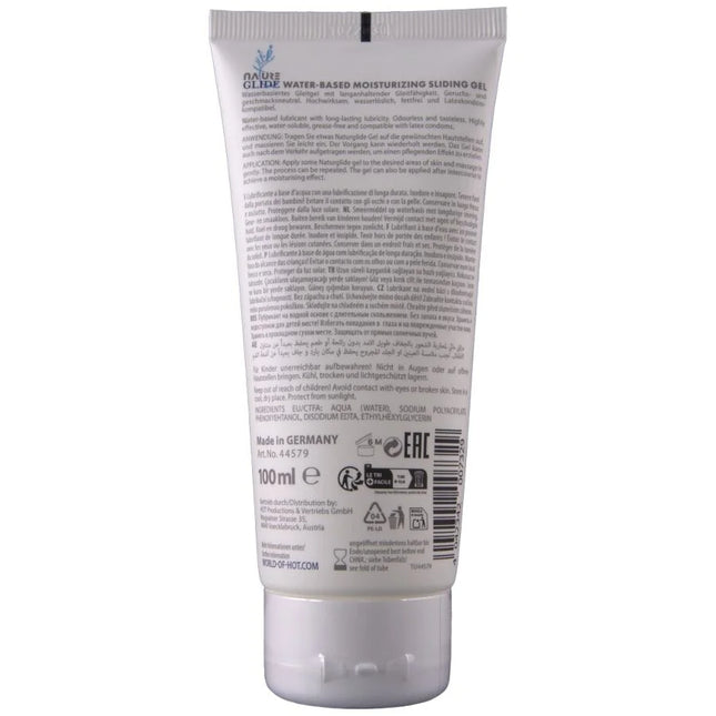 Weißer plastiktube des nature glide wasserbasierten feuchtigkeitsspendenden gleitgels hot nature glide 100 ml
