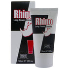 Weiße tube mit schwarzer und roter markierung rhino long power cream 30 ml hot wirkstoffgel