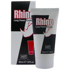 Weiße tube mit schwarzer und roter markierung rhino long power cream 30 ml hot wirkstoffgel