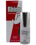 Hot rhino long power spray 10 ml silberner sprühkopf frosted glasflasche schwarzes etikett