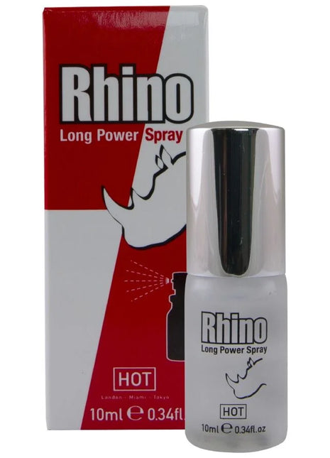 Hot rhino long power spray 10 ml silberner sprühkopf frosted glasflasche schwarzes etikett