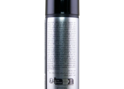 Schwarze und silberne aerosoldose hot silc glide silikonbasiertes schmiermittel mit mehrsprachigem etikett