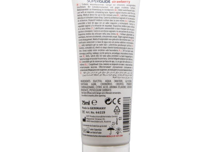 Weiße tube superglide erdbeer wasserbasiertes gleitmittel 75 ml hergestellt in deutschland