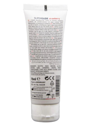 Weiße tube superglide erdbeer wasserbasiertes gleitmittel 75 ml hergestellt in deutschland