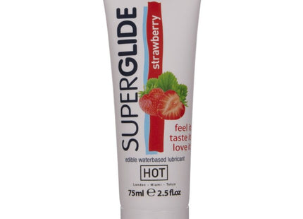 Weiße tube superglue erdbeer aromatisiertes essbares wasserbasiertes gleitgel hot superglide 75 ml