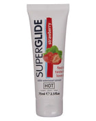 Weiße tube superglue erdbeer aromatisiertes essbares wasserbasiertes gleitgel hot superglide 75 ml