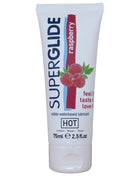 Weiße tube superglue raspberry aromatisiertes essbares wasserbasiertes gleitmittel hot superglide 75 ml