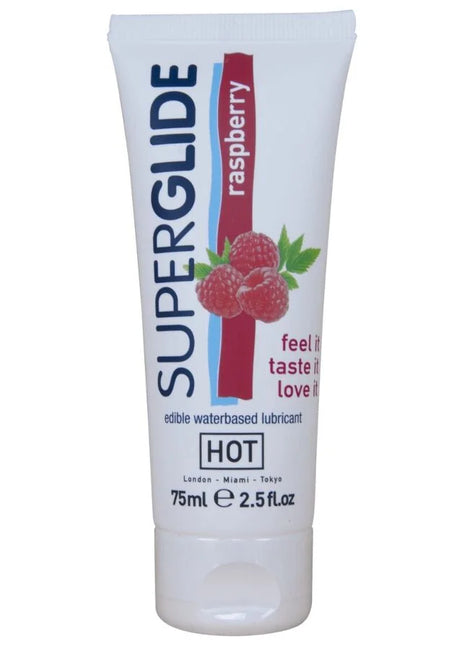 Weiße tube superglue raspberry aromatisiertes essbares wasserbasiertes gleitmittel hot superglide 75 ml