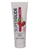 Weiße tube superglide essbares wasserbasiertes kirschgeschmack gleitmittel 75 ml von HOT