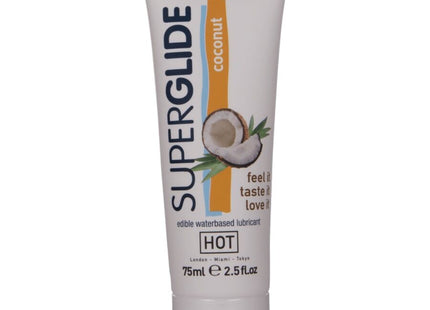 Weiße tube superglue kokosnuss aromatisiertes essbares gleitmittel auf wasserbasis 75 ml hot superglide