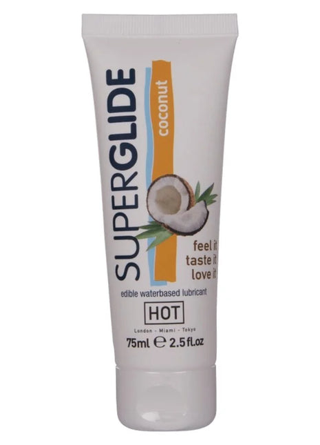 Weiße tube superglue kokosnuss aromatisiertes essbares gleitmittel auf wasserbasis 75 ml hot superglide