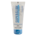 Weiße und blaue tube hot superglide liquid pleasure wasserbasierter gleitmittel 100 ml sichtbar