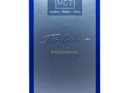Blauer rechteckiger karton für hot twilight pheromon eau de parfum männer 50 ml