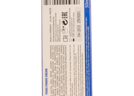 V-aktiv penis power creme für männer 50 ml in blau weißer box zur stärkeren leistungsfähigkeit