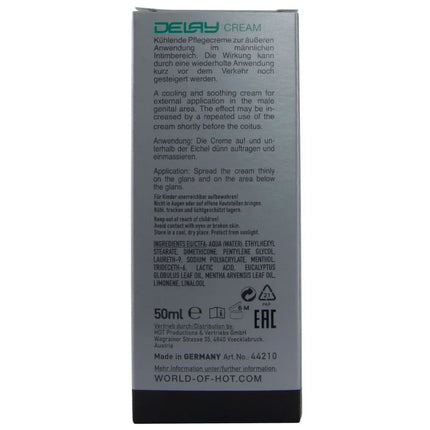 Silberne rechteckige dose hot verzögernde creme 50 ml kühlende und beruhigende creme für den männlichen genitalbereich
