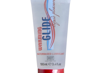 Transparente tube mit rotem verschluss und hot label mit warmendem gleitmittel auf wasserbasis 100 ml