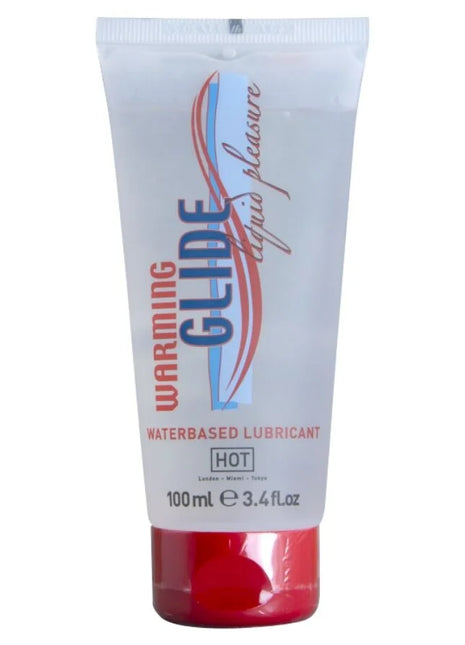 Transparente tube mit rotem verschluss und hot label mit warmendem gleitmittel auf wasserbasis 100 ml
