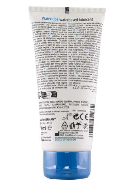 Blau-weiße tube waterlube wasserbasiertes glidmittel hot quellwasser 100 ml