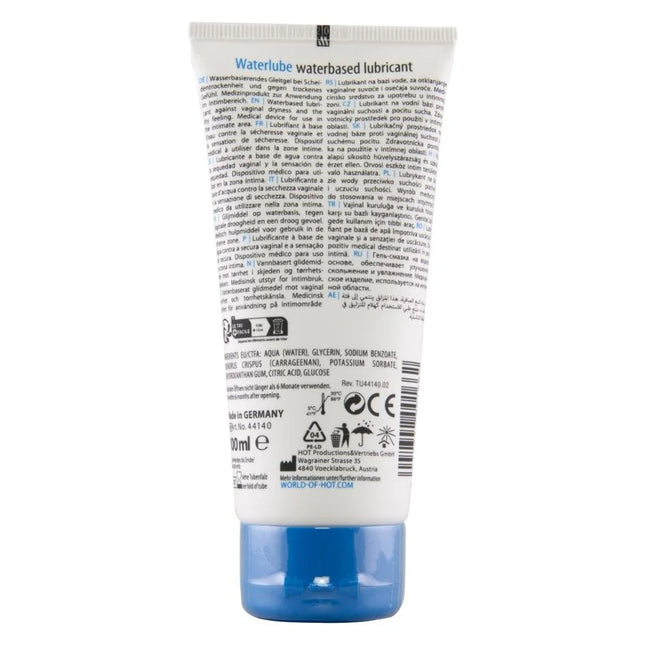 Blau-weiße tube waterlube wasserbasiertes glidmittel hot quellwasser 100 ml