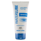 Weiße tube hot wasser gleitfilter auf wasserbasis 100 ml mit blauem branding und passendem blauem verschluss