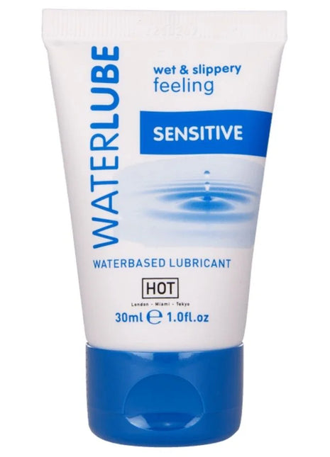Weiß-blaues rohr heißer sensibler wasserbasierter gleitmittel mit blauem deckel 30 ml quellwasser