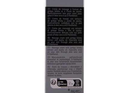Ein schlanker schwarzer tube hot xxl creme für männer 50 ml mit mehrsprachiger beschriftung und le tri facile recycling symbol
