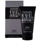 Schwarze tube hot xxl creme für männer 50 ml mit fettem silberschriftzug und mattem finish