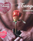 Herren-tanga hotflowers erdbeergeschmack mit zwei waffel-linern in herzförmiger verpackung