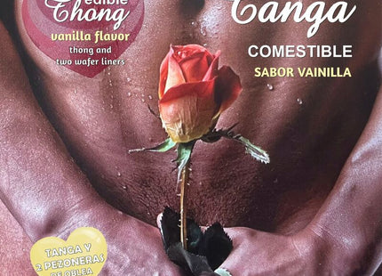 Vanille aromatisierter essbarer herren-tanga mit zwei waffel-linern von hotflowers für sinnlichen genuss