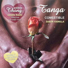Vanille aromatisierter essbarer herren-tanga mit zwei waffel-linern von hotflowers für sinnlichen genuss