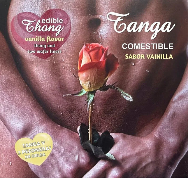Vanille aromatisierter essbarer herren-tanga mit zwei waffel-linern von hotflowers für sinnlichen genuss