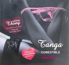 Pink essbarer hotflowers mädchen-tanga aus waffelmuster mit spitzenbesatz und erdbeergeschmack