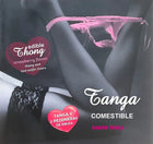 Pink essbarer hotflowers mädchen-tanga aus waffelmuster mit spitzenbesatz und erdbeergeschmack