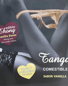 Essbarer vanilla-flavored tanga mit spitzenbesatz und zwei waffel-pads von hotflowers für erwachsene