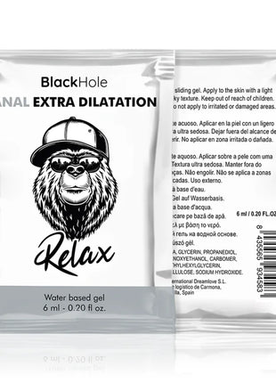 Blackhole anal extra dilatation relax wasserbasiertes gel in silberner folie mit bear illustration für ibiza anal-stecker mit fernbedienung größe m