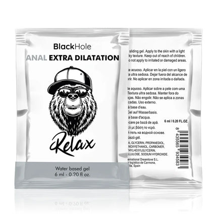Blackhole anal extra dilatation relax wasserbasiertes gel in silberner folie mit bear illustration für ibiza anal-stecker mit fernbedienung größe m