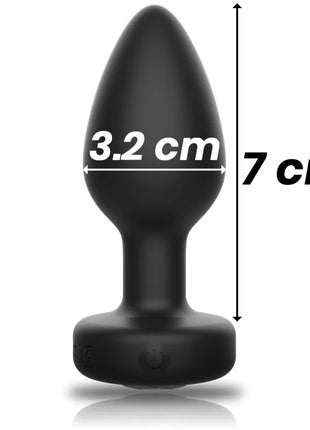 Anals tecker mit fernbedienung ibiza aus schwarzem silikon 3,2 cm breit 7 cm lang Größe m