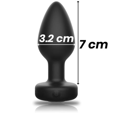 Anals tecker mit fernbedienung ibiza aus schwarzem silikon 3,2 cm breit 7 cm lang Größe m