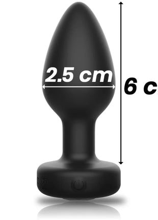 Schwarzer silikon anal-stecker ibiza mit fernbedienung größe s 6 cm lang 2,5 cm breit