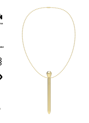 IBIZA - CLIT POCKET STIMULATOR NECKLACE USB CHARGER 12 VIBRATION MODES GOLDEN 12.2 X 1.5