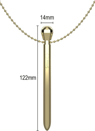 Goldfarbene schlanke halskette mit facettiertem oberteil ibiza clit pocket stimulator usb ladegerät 12 vibrationen
