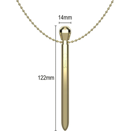 Goldfarbene schlanke halskette mit facettiertem oberteil ibiza clit pocket stimulator usb ladegerät 12 vibrationen
