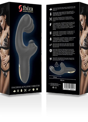 Grauer ibiza finger und pulsierender vibrator aus silikon mit goldfarbener basis für fingern und pulsieren