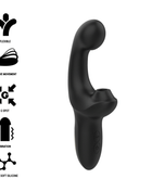 Ibiza finger und pulsierender vibrator aus schwarzem superweichem silikon mit flexibler wellenbewegung und vibration