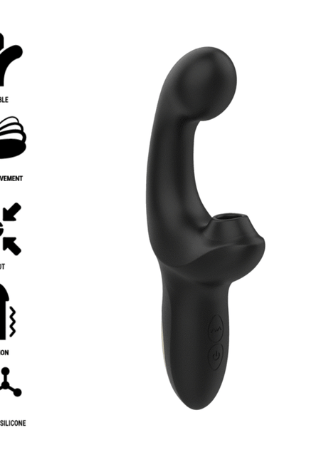 Ibiza finger und pulsierender vibrator aus schwarzem superweichem silikon mit flexibler wellenbewegung und vibration
