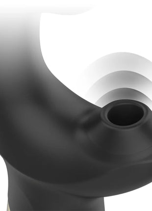 Schwarzer ibiza finger- und pulsierender vibrator aus silikon mit glattem design und zentralem einführloch