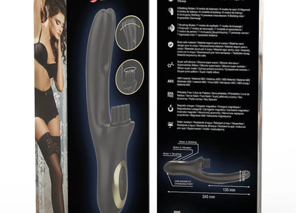 IBIZA - HI-TECH RABITT BRUSHING MEHRZELLEN-KLITORIAL- UND DOPPELWELLENVIBRATOR