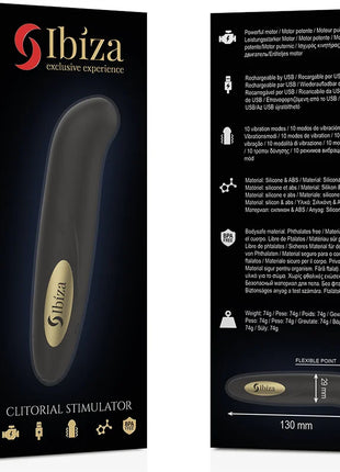 IBIZA - KLITERSTIMULATOR USB-LADEGERT 10 VIBRATIONSMODI GOLDEN 13 X 2,9 - Minivibrator