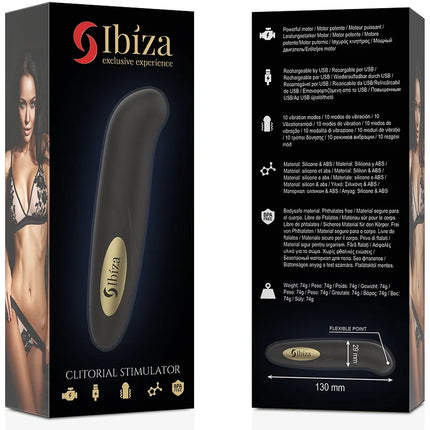 IBIZA - KLITERSTIMULATOR USB-LADEGERT 10 VIBRATIONSMODI GOLDEN 13 X 2,9 - Minivibrator