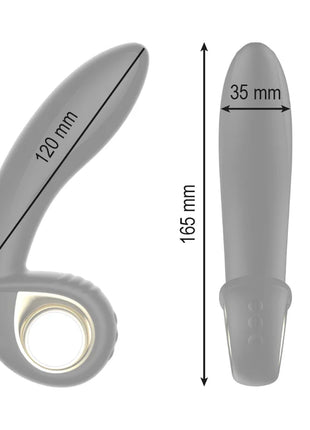 Grauer silikon aufblasbarer anal und vaginal vibrator ibiza mit ergonomischer form und ring am fußende